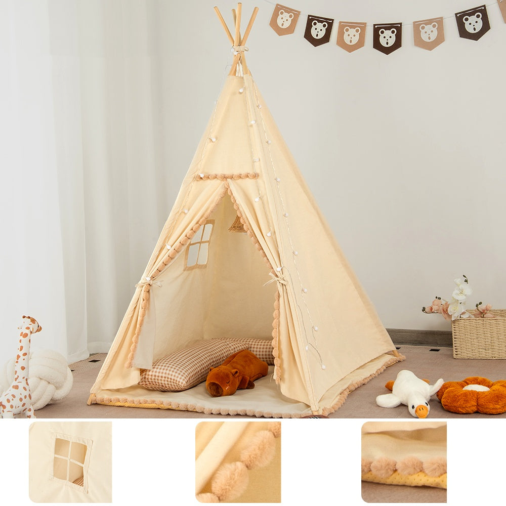 Tipi avec pompons pour enfant