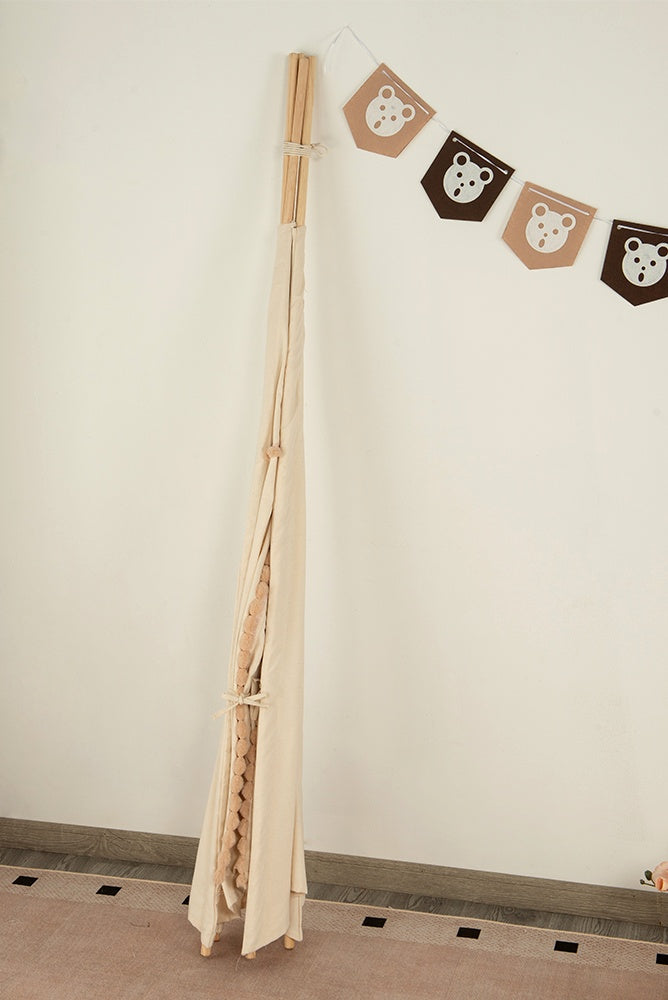 Tipi avec pompons pour enfant