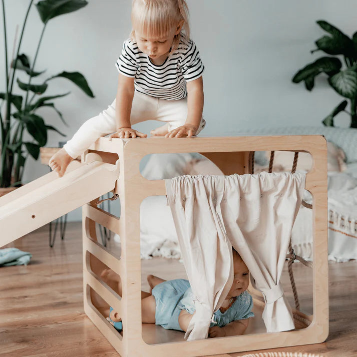 Cube d’escalade & cabane de jeu modulable en bois CUBITRI