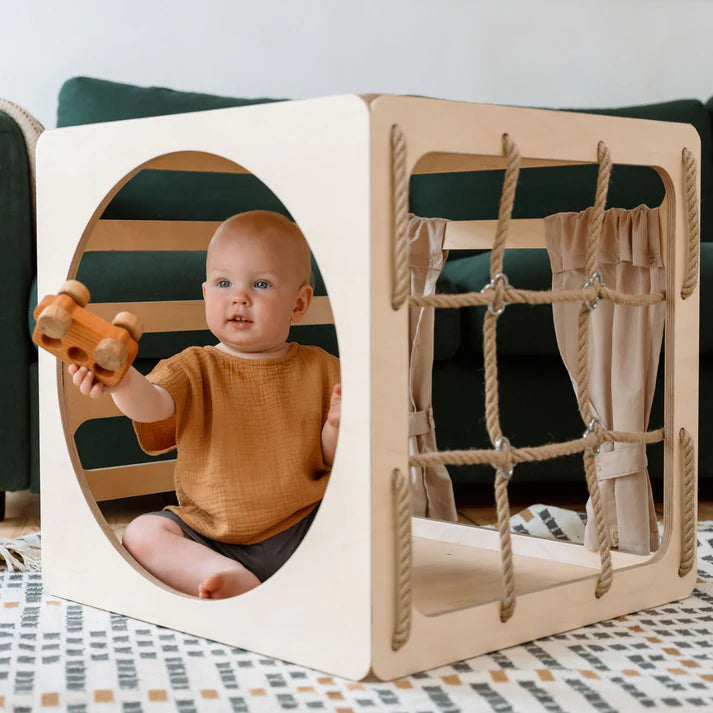Cube d’escalade & cabane de jeu modulable en bois CUBITRI