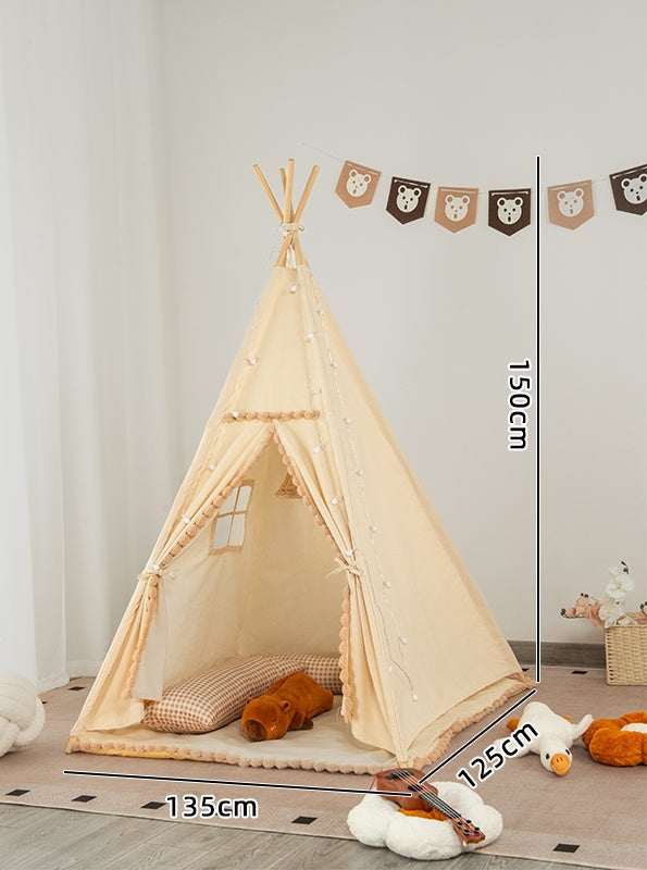 Tipi avec pompons pour enfant