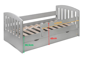 Lit enfant en bois YappyLux 80x160m avec tiroir