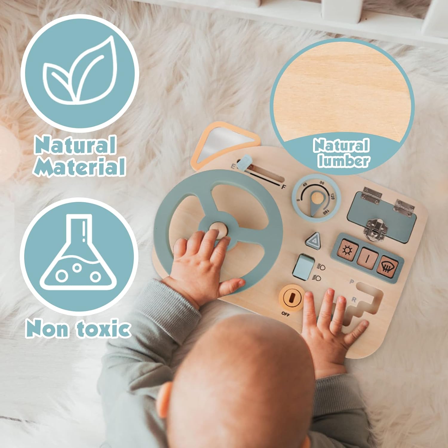 Puzzle with wooden numbers Nemi Kids