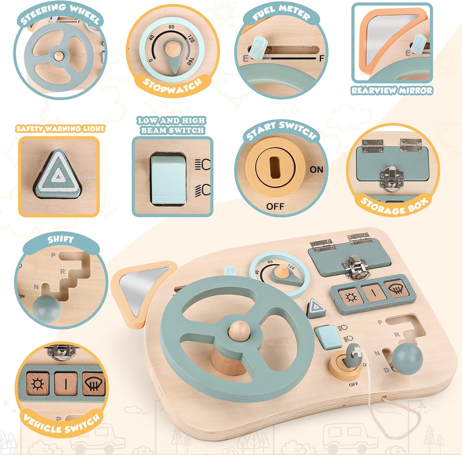 Puzzle with wooden numbers Nemi Kids