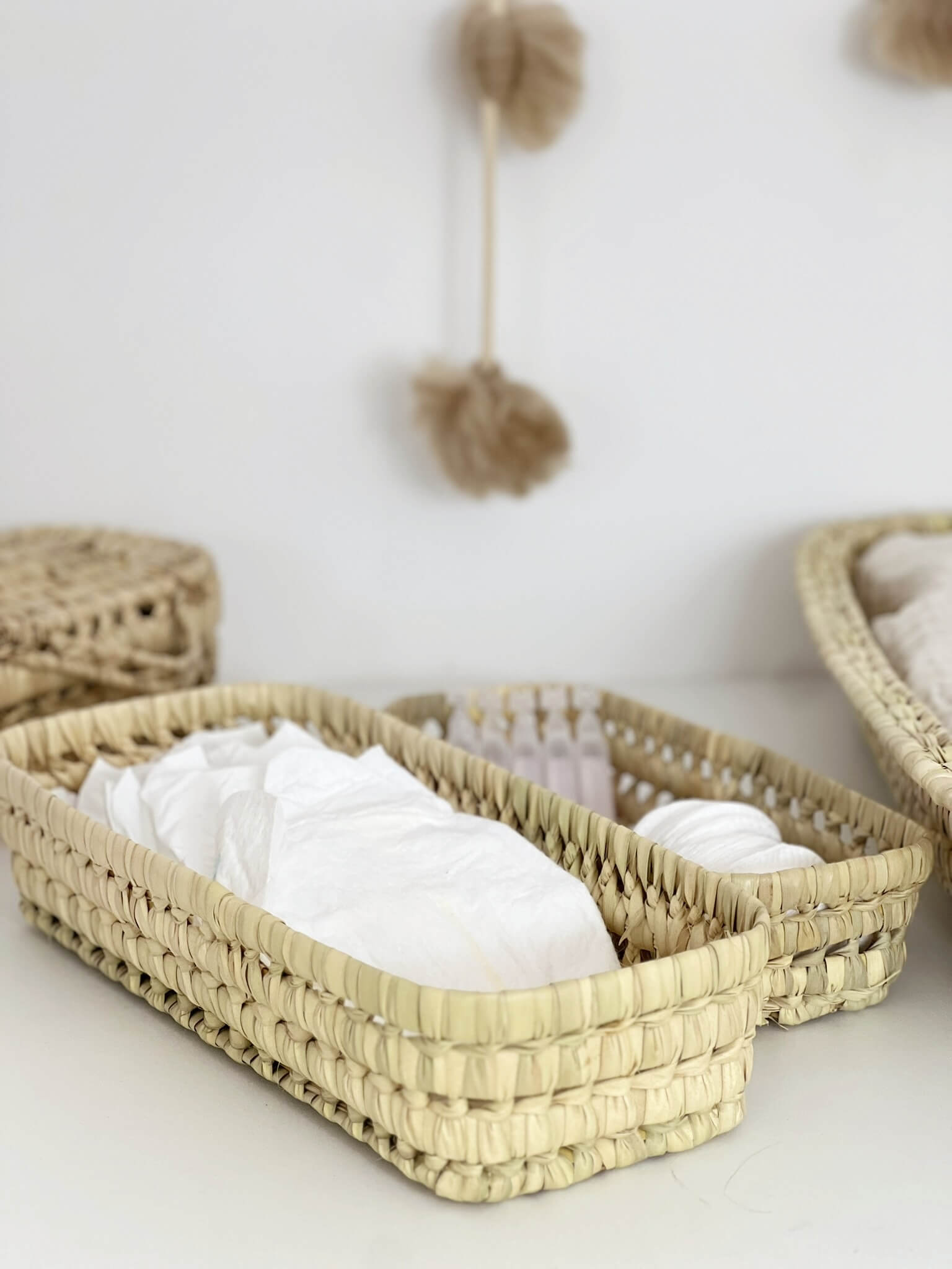 Panières de rangement en feuilles de palmier tressées Emma - Baskets par Babykare