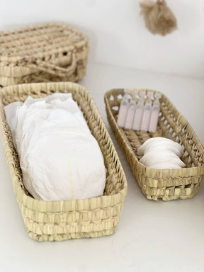 Panières de rangement en feuilles de palmier tressées Emma - Baskets par Babykare