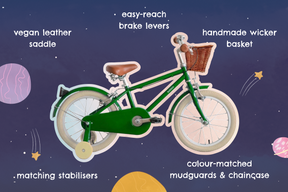 Moonbug 16", bicicletta per l'apprendimento per bambini di 4-6 anni