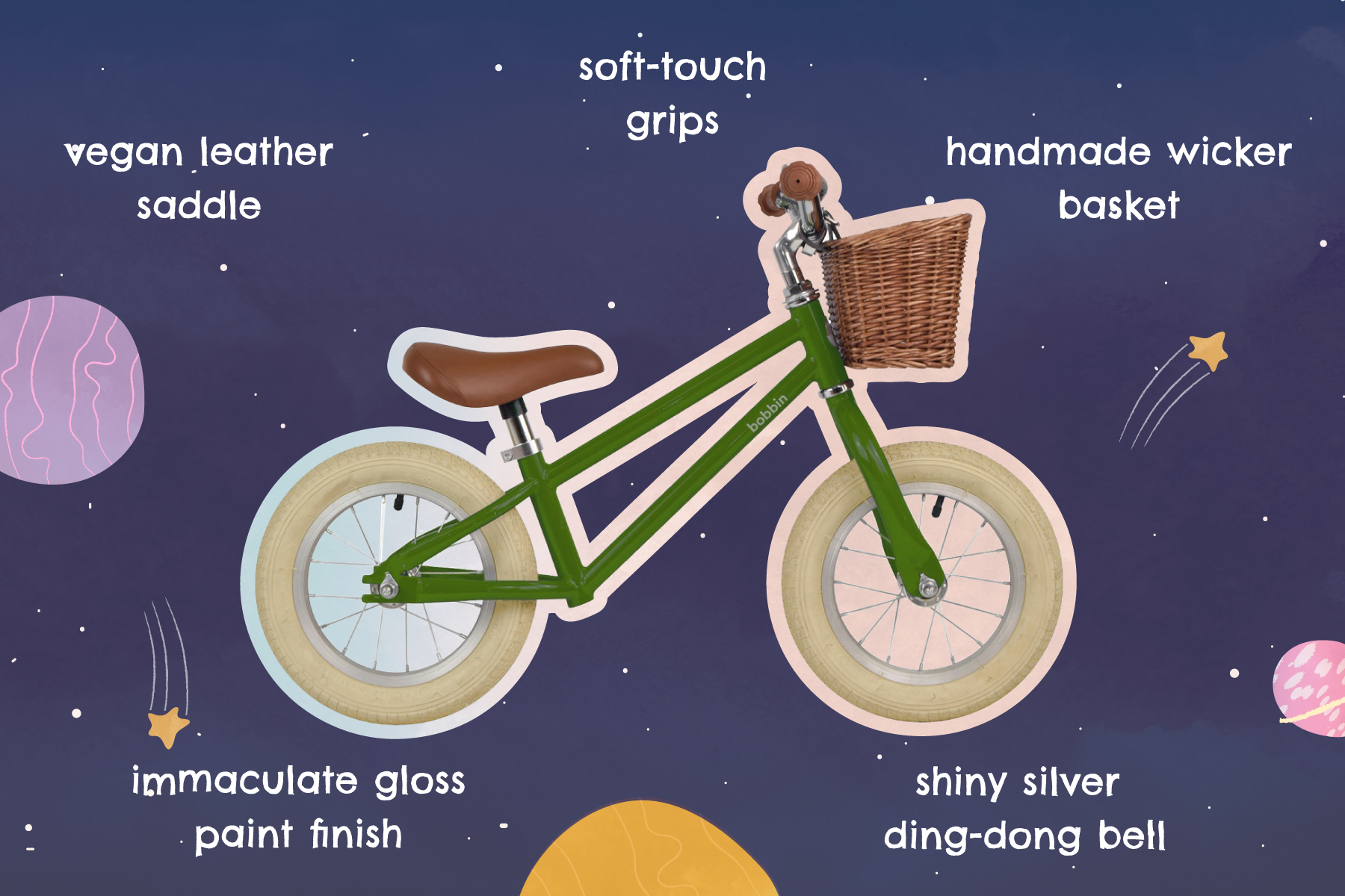 Bicicletta senza pedali 12" per bambino Moonbug