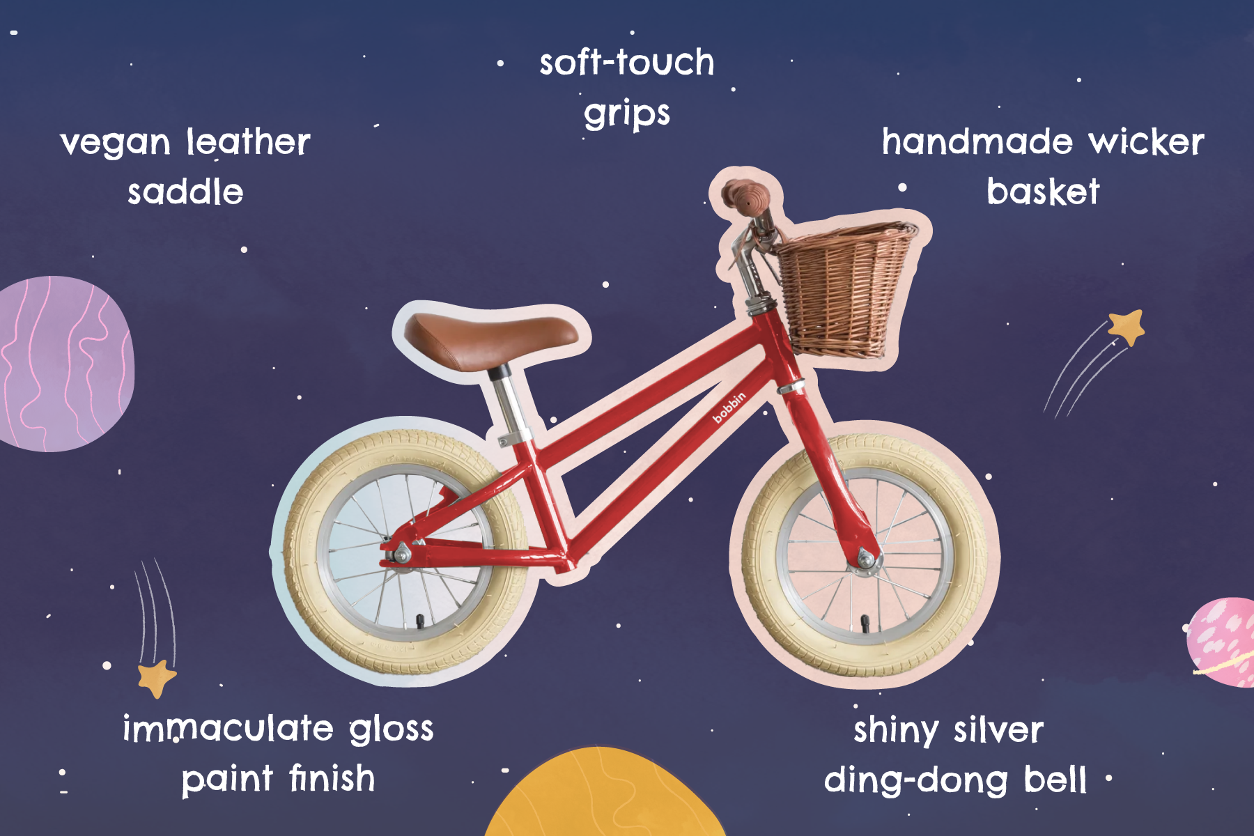 Bicicletta senza pedali 12" per bambino Moonbug