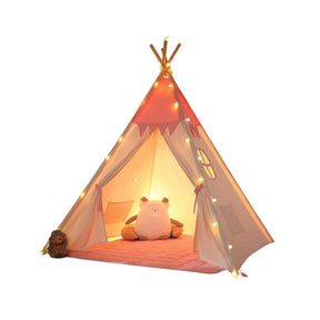 Tipi enfant avec tapis, fixateur et guirlande 120Lx120lx150H