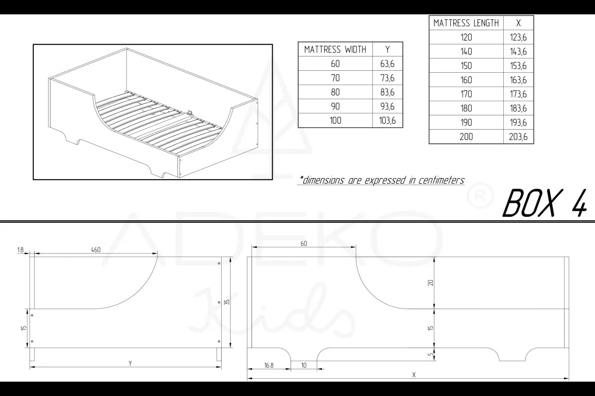 Lit simple enfant en bois BOX 4