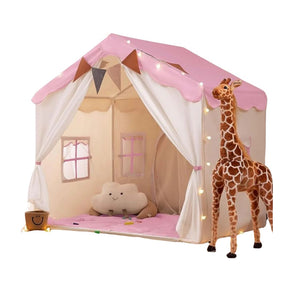 Tente enfant avec tapis rembourré, fanions et guirlande 89P x 130l x 130H