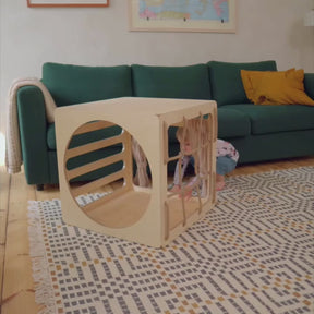 Cube d’escalade & cabane de jeu modulable en bois CUBITRI