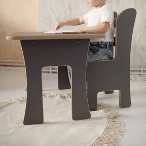 Complete Kids’ Table & Chair Set with Safety Bars & Stain-Resistant Laminate