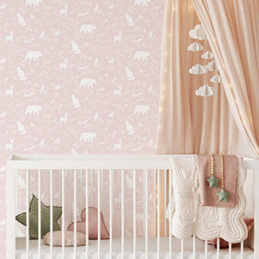 Papier peint animaux de la forêt rose Pastelowe Love - Wallpapers par Pastelowe Love